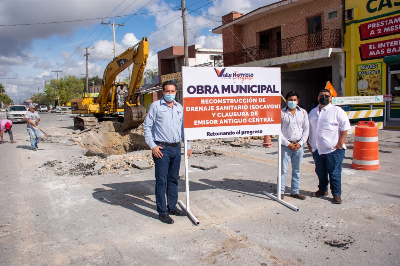 Inicia la reconstrucción del drenaje sanitario en Valle Hermoso