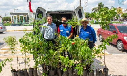 El Alcalde de Valle Hermoso, otorga la donación de 200 árboles de sombra y ornato