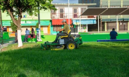 La plaza principal de la ciudad de Valle Hermoso, es considerada una de las mejores y más limpias.