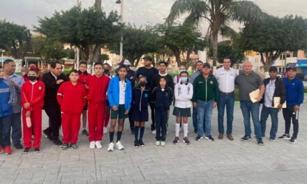 El Presidente Municipal, Dr. Alberto Alanís Villarreal, despidió a la Selección infantil de Atletismo de Valle Hermoso