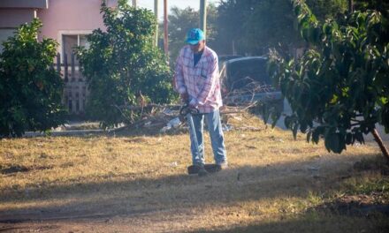 Personal de la Dirección de Parques y Jardines, realizó labores de embellecimiento y poda de césped en áreas verdes de nuestro municipio.