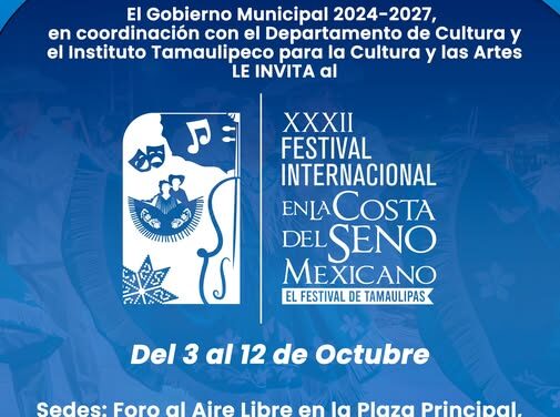 Del 3 al 12 de octubre, disfruta con nosotros del 32° Festival en la Costa del Seno Mexicano