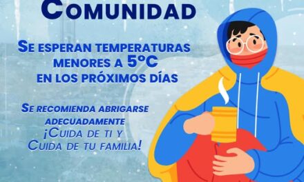 Se le informa a la población que en los próximos días se presentará el ingreso de un frente frío en el municipio, el cual ocasionará descenso de temperaturas, ráfagas de viento y posibles lluvias.
