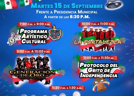 El Presidente Municipal, Dr. Alberto Enrique Alanís Villarreal, te invita a la celebración de nuestras Fiestas Patrias.